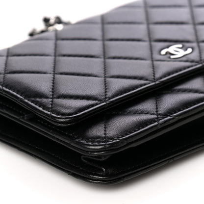 Chanel Lambskin Quilted Wallet On Chain WOC Black 9 of 10
