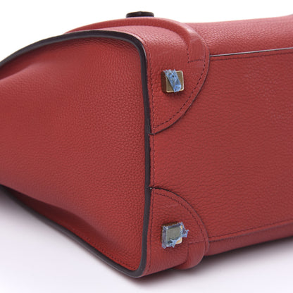 Celine Drummed Calfskin Micro Luggage Merlot 8 of 12