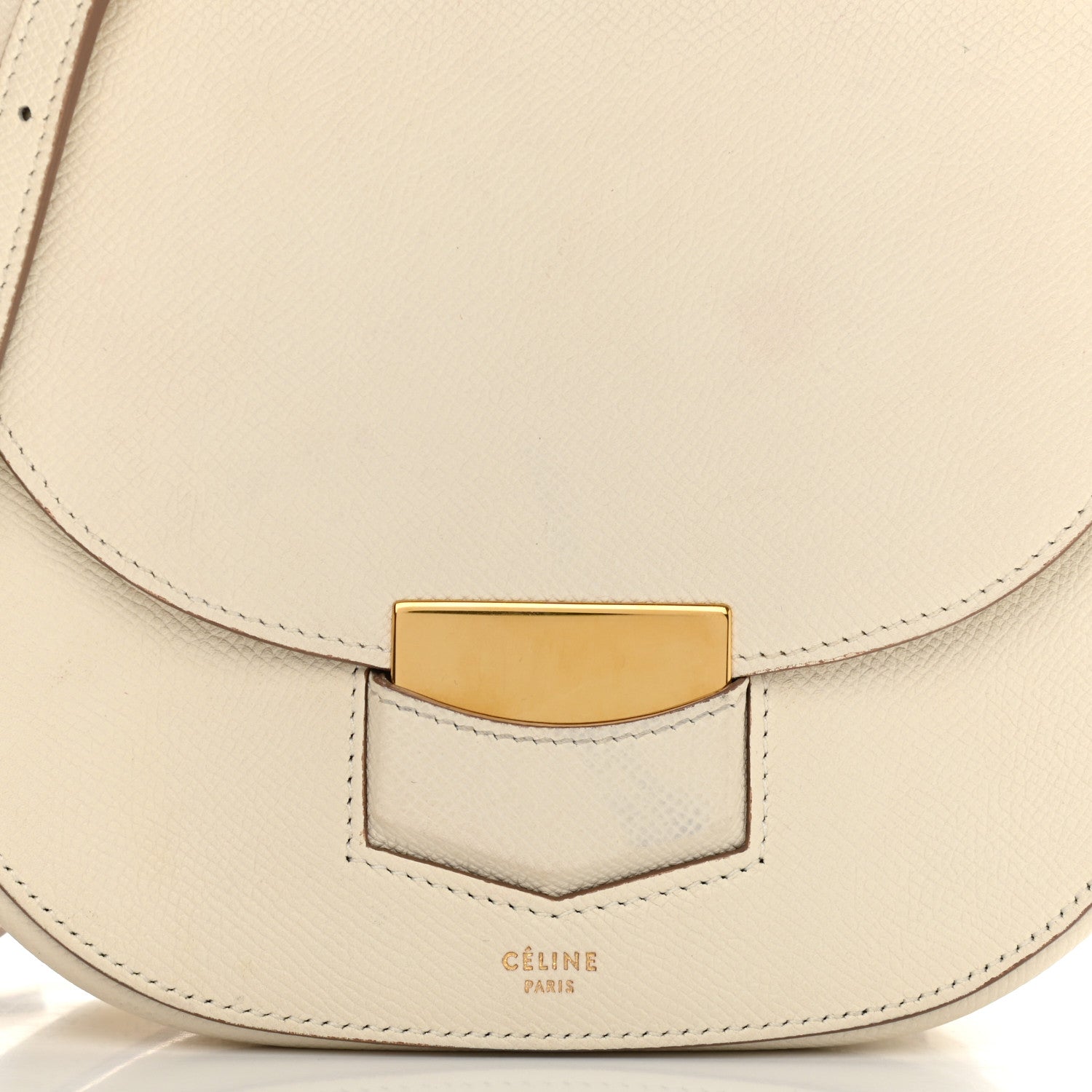Celine Grained Calfskin Small Trotteur White 7 of 14