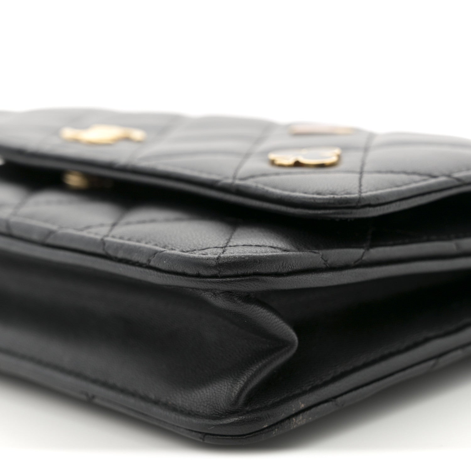 Chanel Lambskin Quilted Enamel Coco Casino Wallet On Chain WOC Black 10 of 12