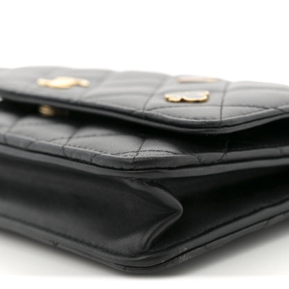Chanel Lambskin Quilted Enamel Coco Casino Wallet On Chain WOC Black 10 of 12