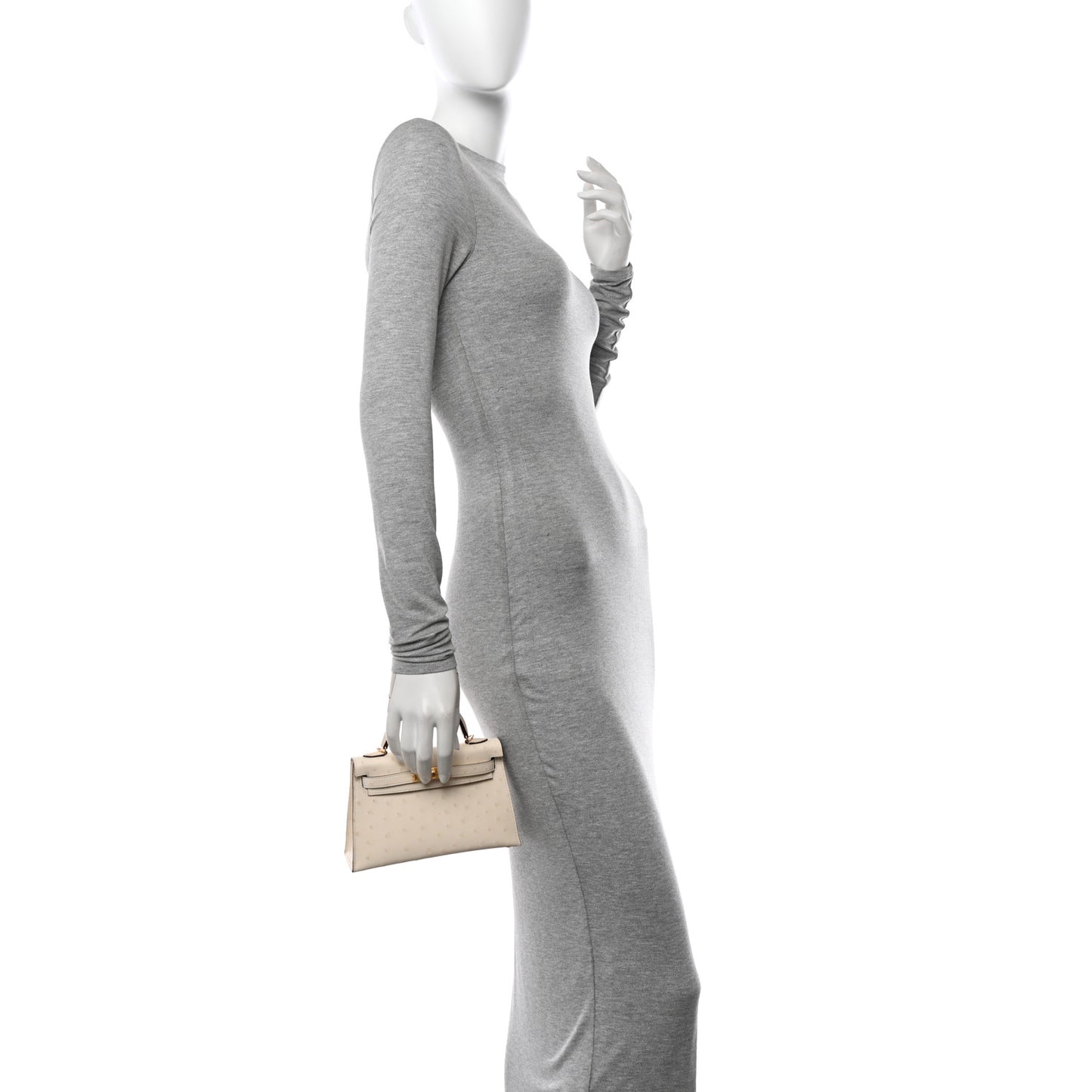 Ostrich Kelly Sellier Mini 20 Nata