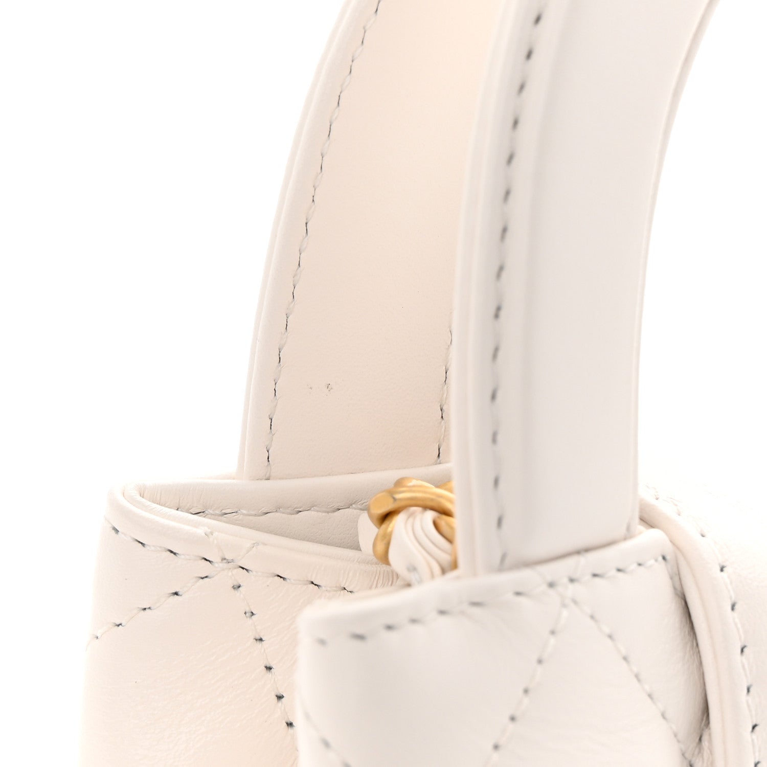 Chanel Shiny Aged Calfskin Quilted Nano Kelly Shopper White 11 of 12