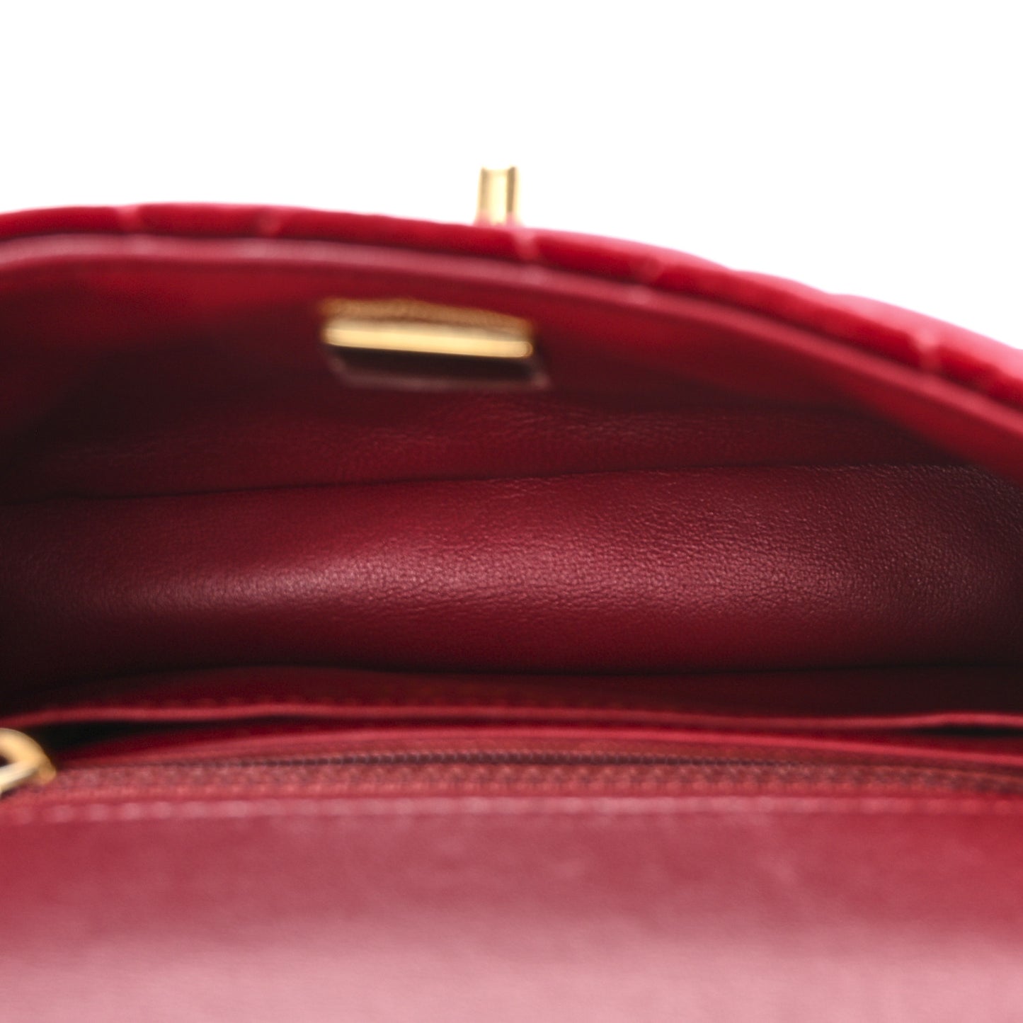 Velvet Enamel Mini Flap Red