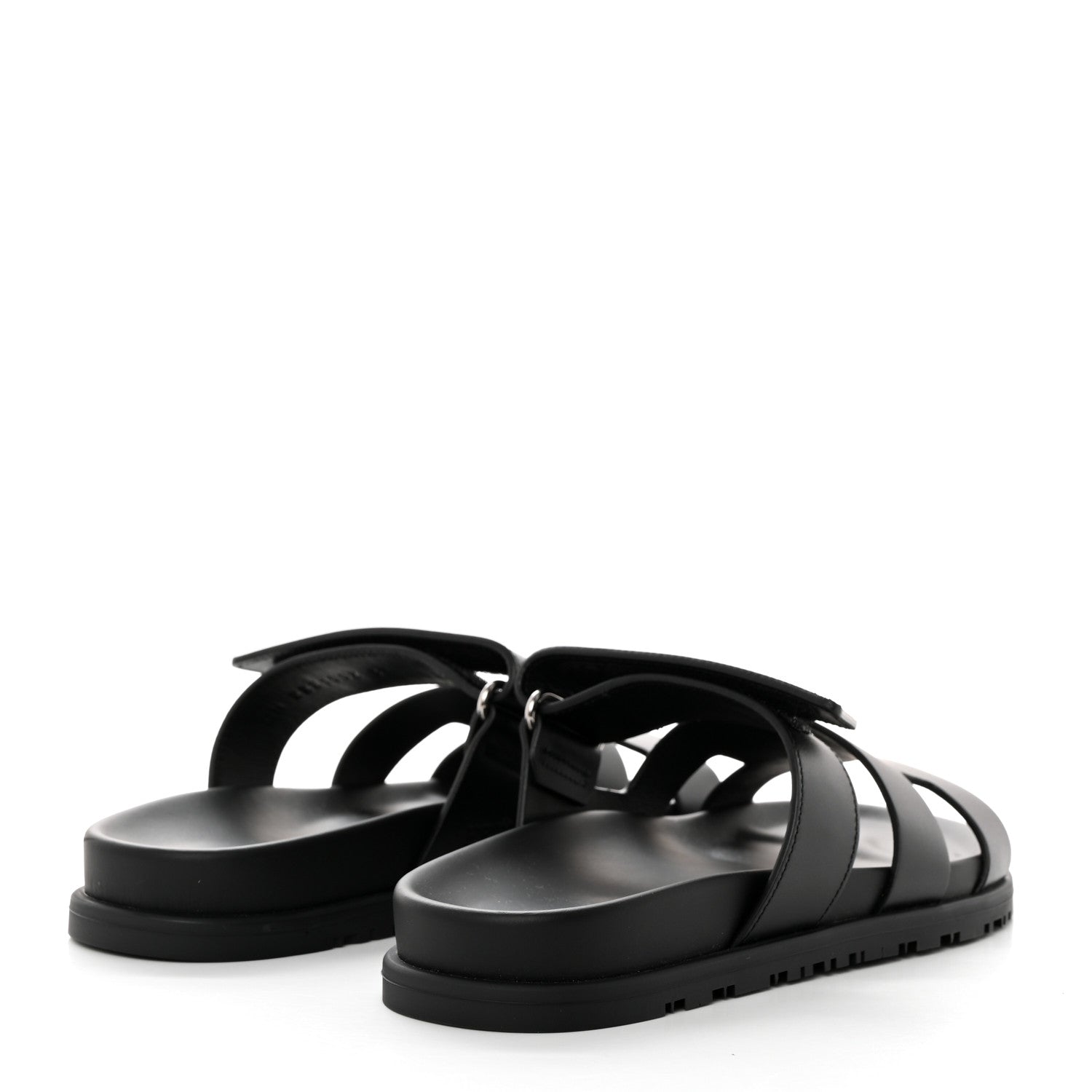 Hermes Calfskin Womens Chypre Sandals 37 Black 4 of 10