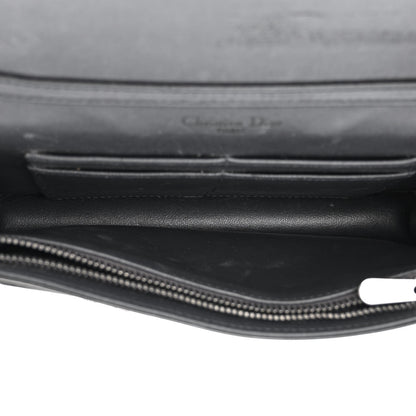Christian Dior Metallic Patent Micro-Cannage Diorama Wallet on Chain Pouch Onyx Black 5 of 13