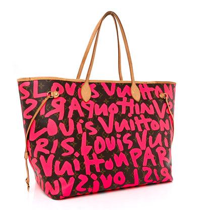 Louis Vuitton Monogram Graffiti Neverfull GM Fuchsia 3 of 13