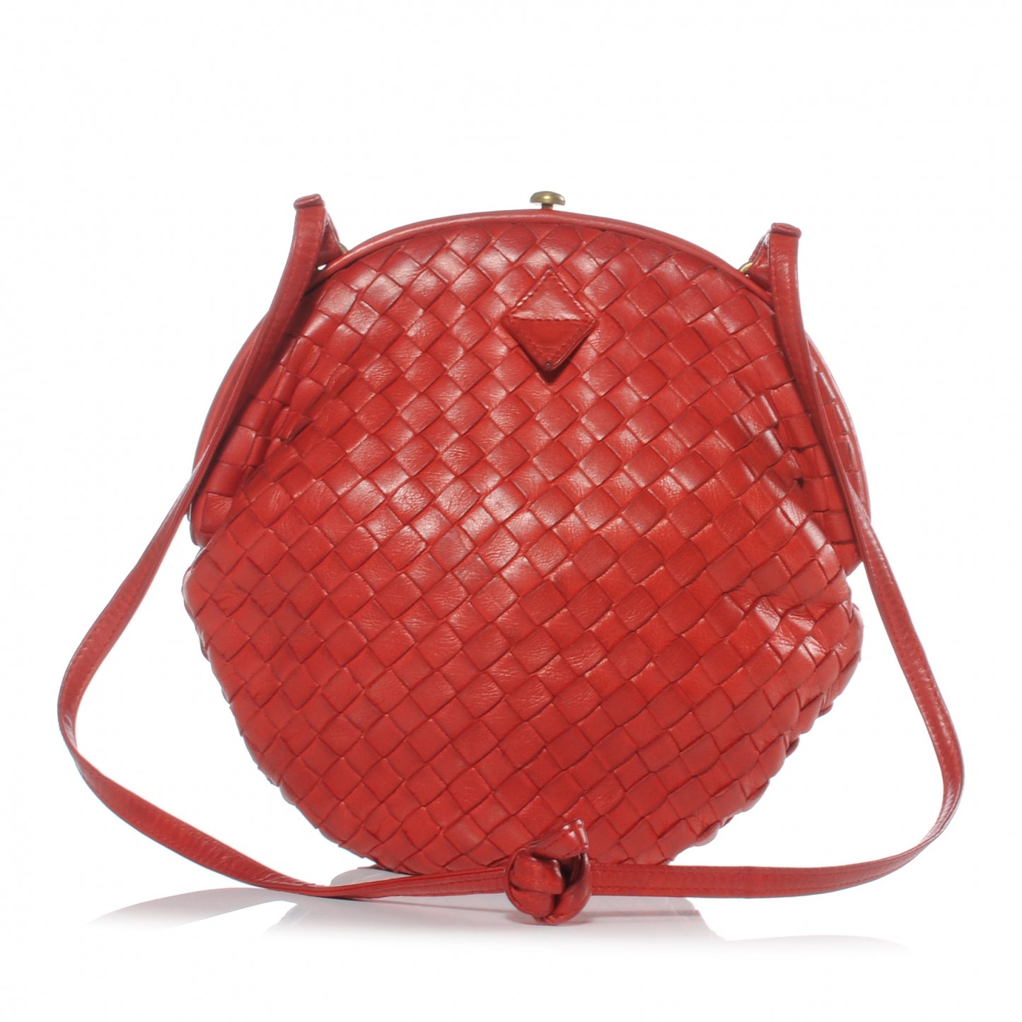 Vintage Nappa Intrecciato Shoulder Bag Red