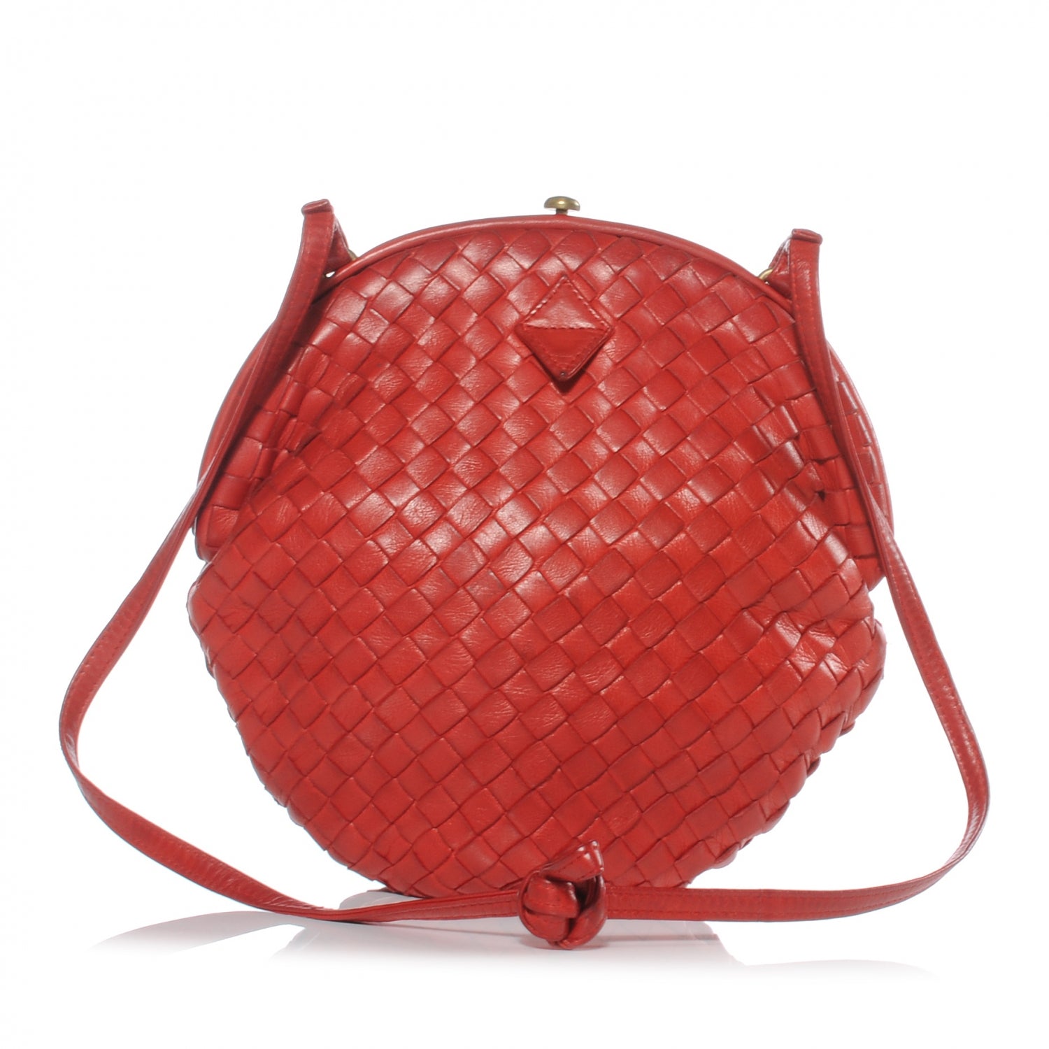 Bottega Veneta Vintage Nappa Intrecciato Shoulder Bag Red 1 of 6