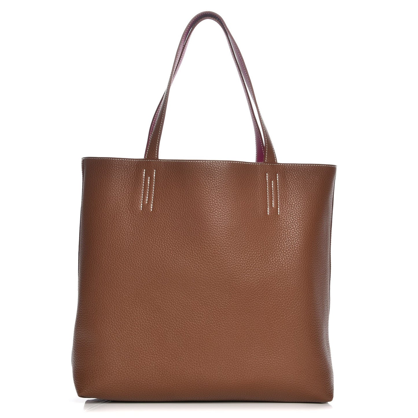 Taurillon Clemence Double Sens 45 Reversible Tote Marron D'Inde Tosca