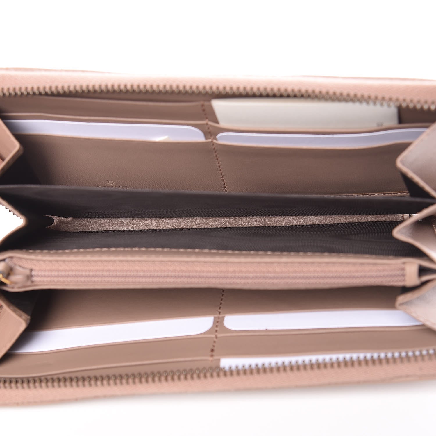 Gucci Calfskin Matelasse Pearly GG Marmont Zip Around Wallet Porcelain Rose 5 of 8