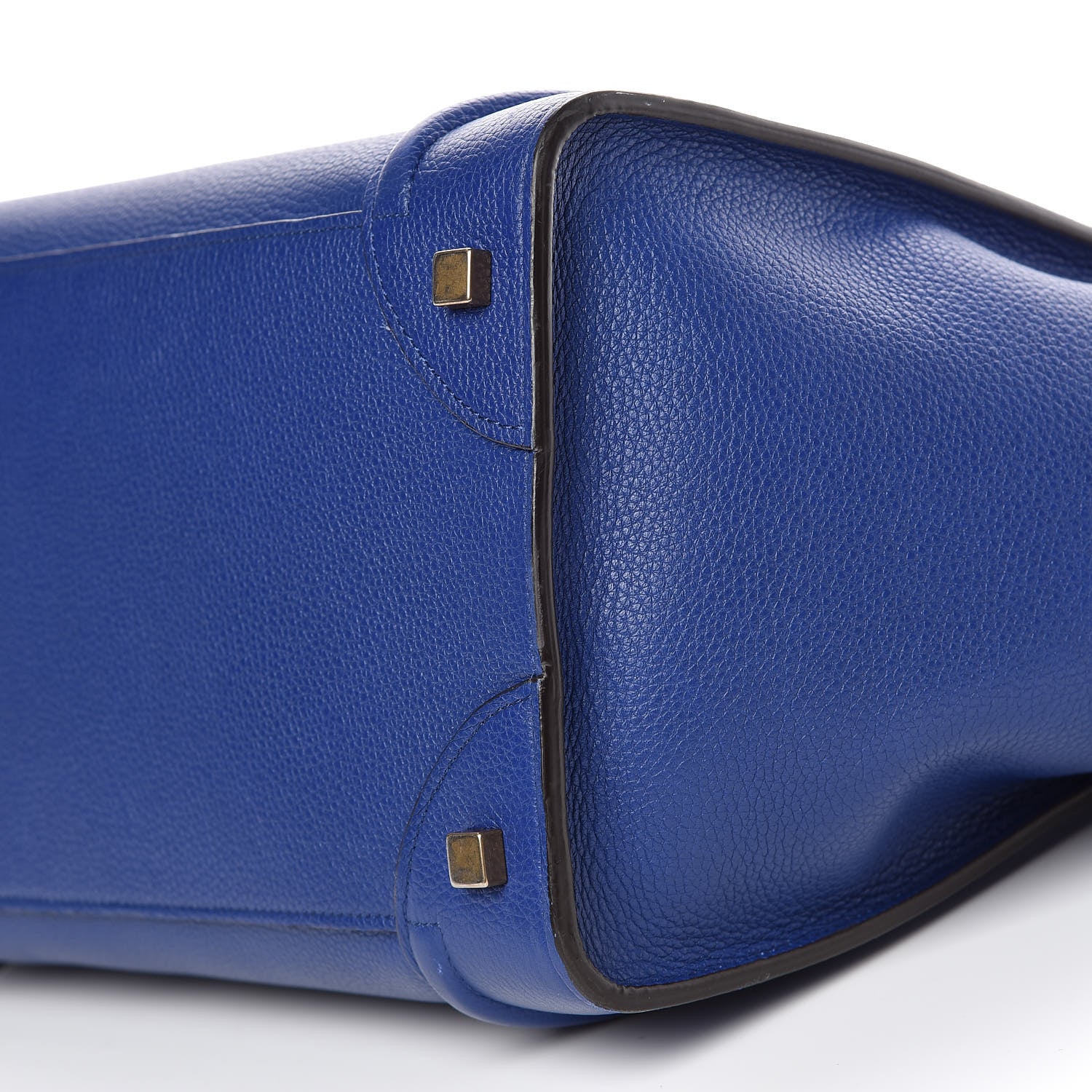 Celine Drummed Calfskin Mini Luggage Indigo 5 of 9
