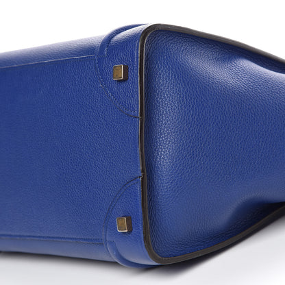 Celine Drummed Calfskin Mini Luggage Indigo 5 of 9