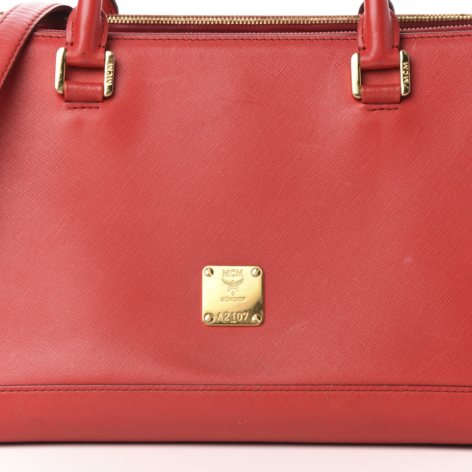MCM Saffiano Nuovo Tote Red 10 of 10