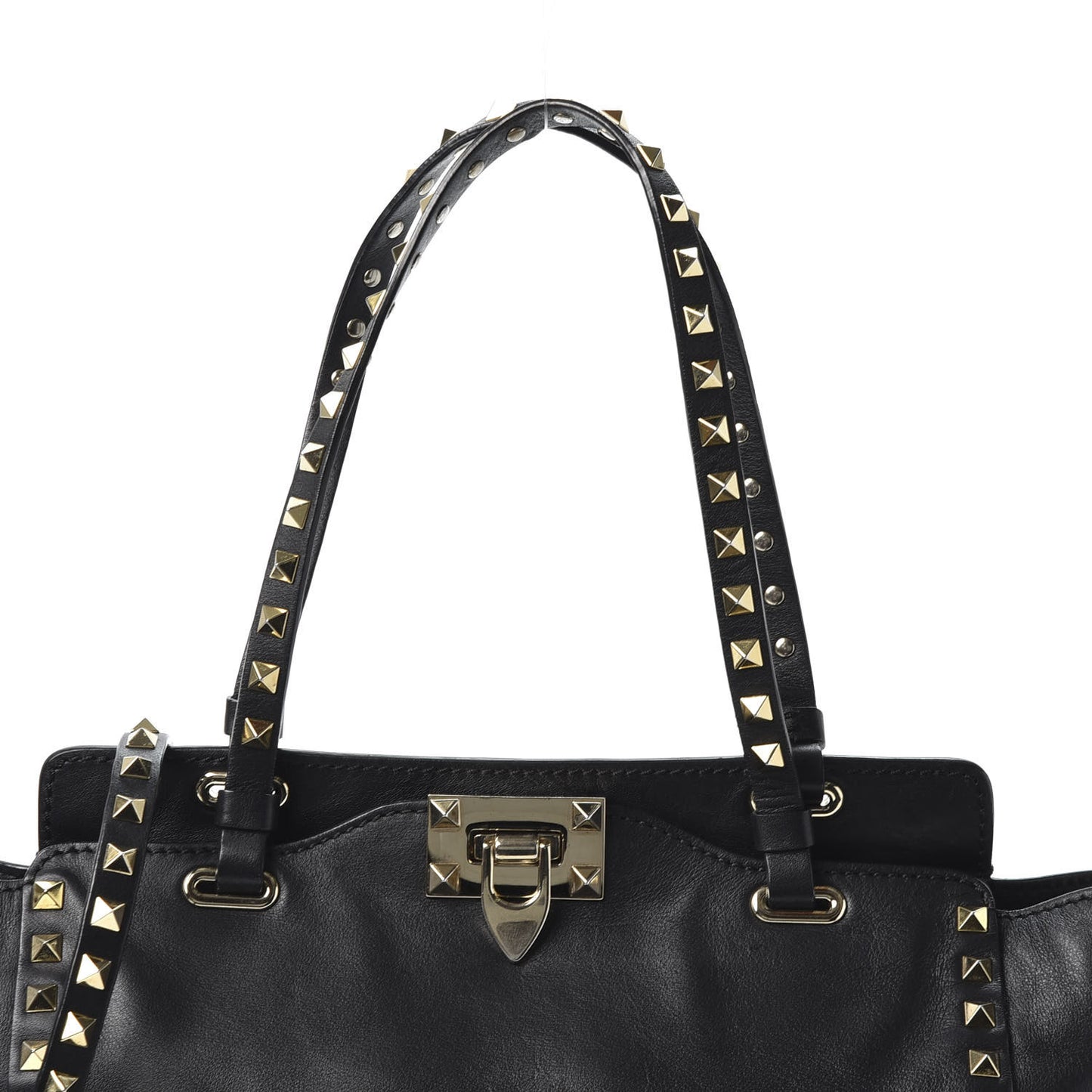 Vitello Small Rockstud Tote Black