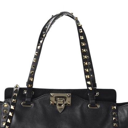 Valentino Garavani Vitello Small Rockstud Tote Black 8 of 12