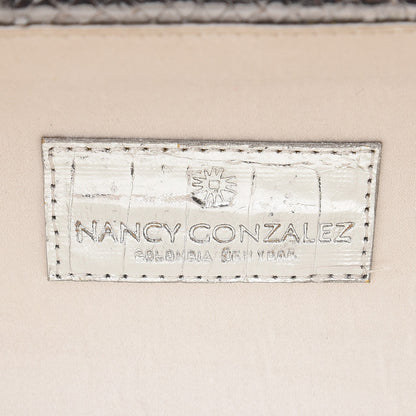 Nancy Gonzalez Python Clutch Silver 6 of 8