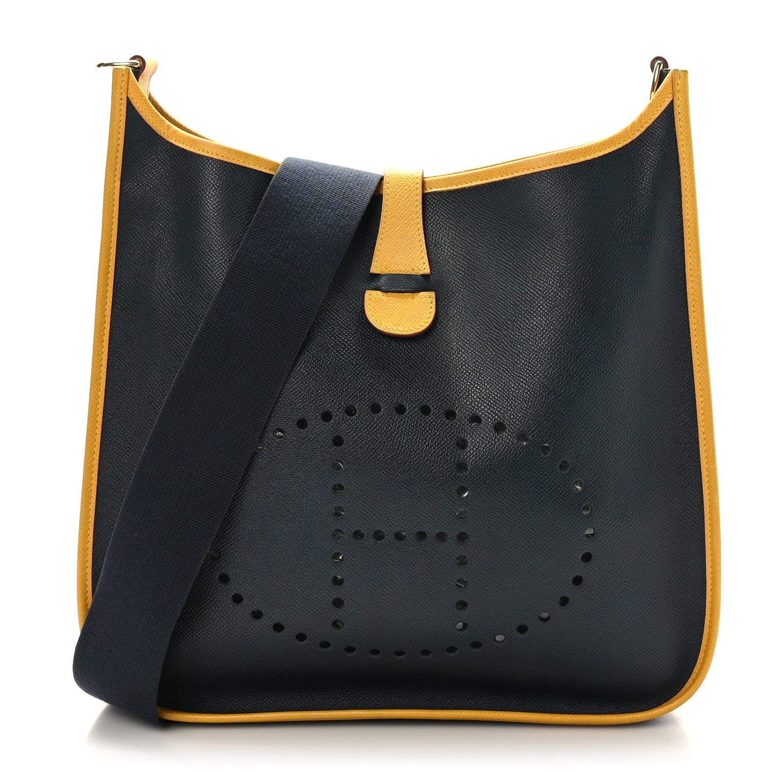 Hermes Courchevel Evelyne GM Bleu Marine Jaune 1 of 9