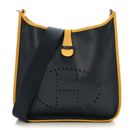 Hermes Courchevel Evelyne GM Bleu Marine Jaune 1 of 9