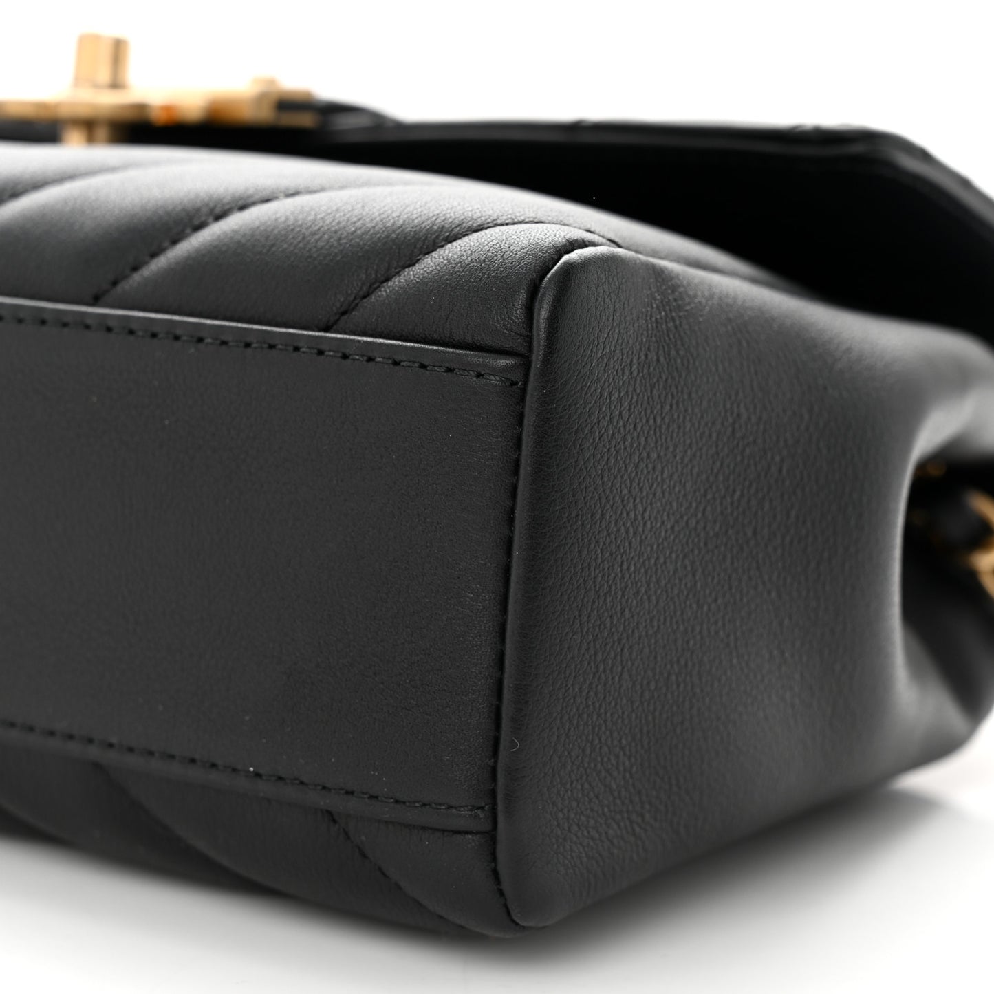 Calfskin Quilted Chevron In The City Bag Black