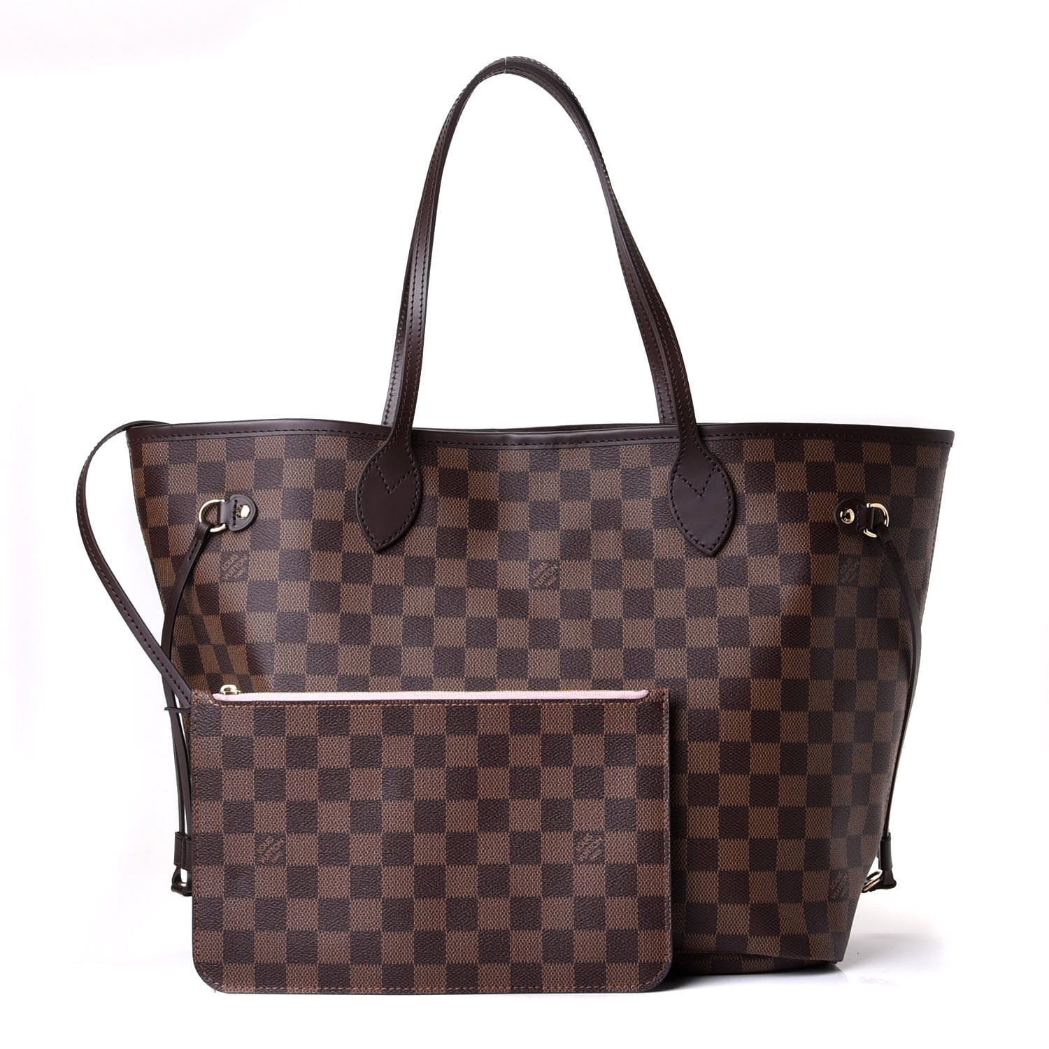 Louis Vuitton Damier Ebene Neo Neverfull MM Rose Ballerine 1 of 5