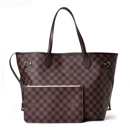 Louis Vuitton Damier Ebene Neo Neverfull MM Rose Ballerine 1 of 5