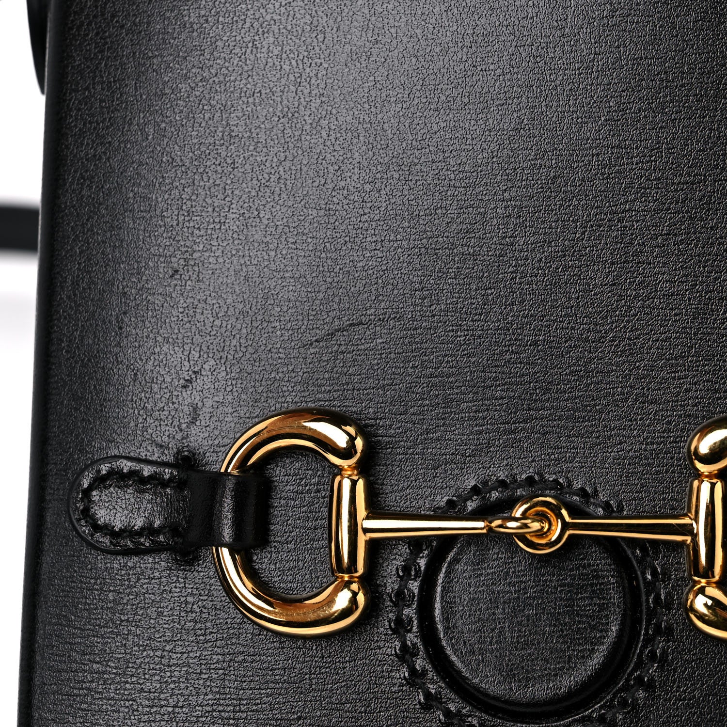 Gucci Boarded Plutone Calfskin Mini Horsebit 1955 Crossbody Bag Black 7 of 10