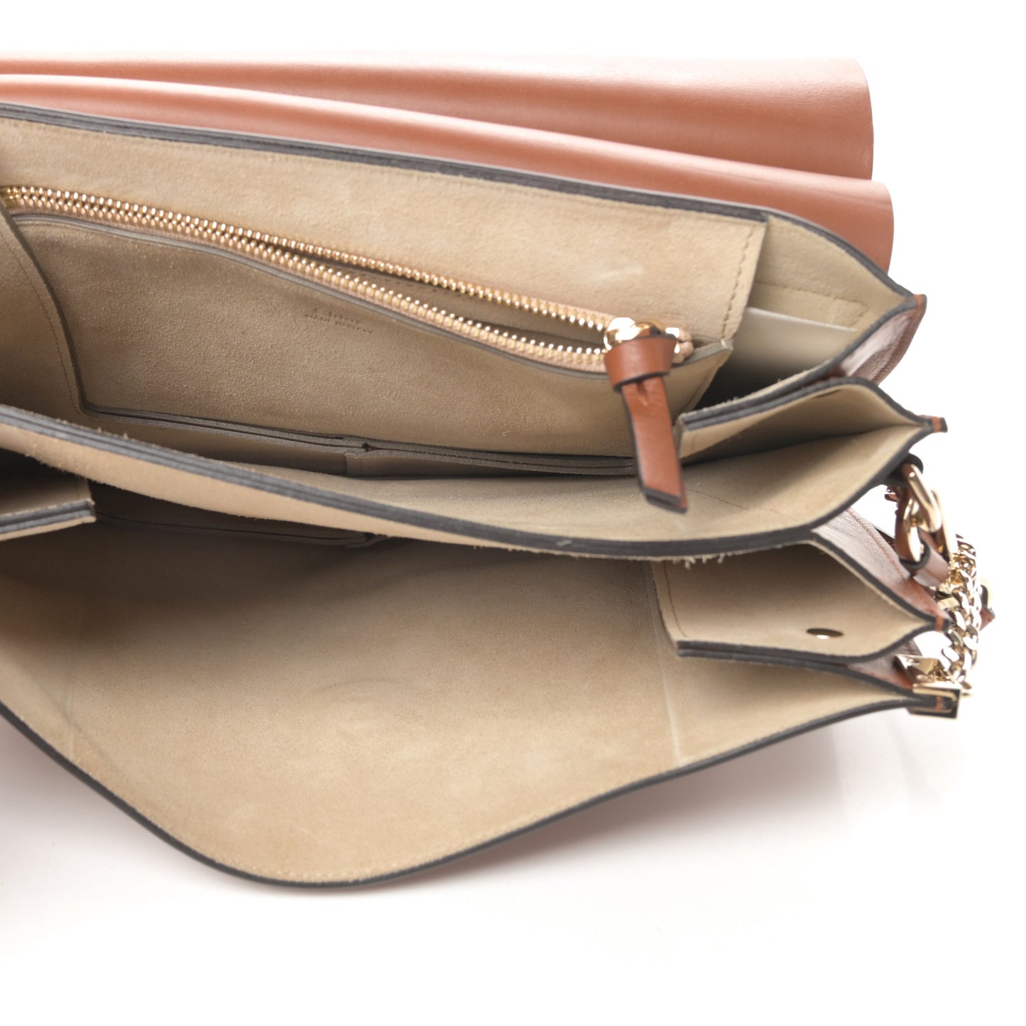 Suede Calfskin Medium Faye Shoulder Bag Tobacco