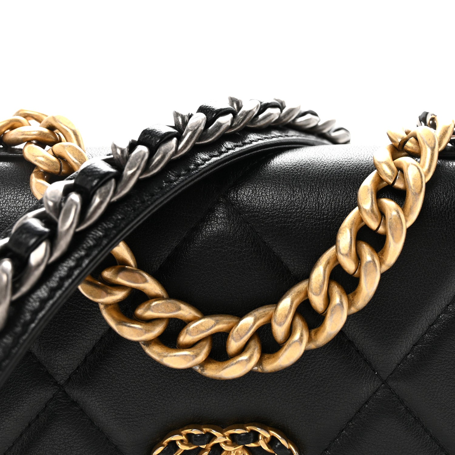 Chanel Lambskin Quilted Chanel 19 Wallet On Chain WOC Black 9 of 12
