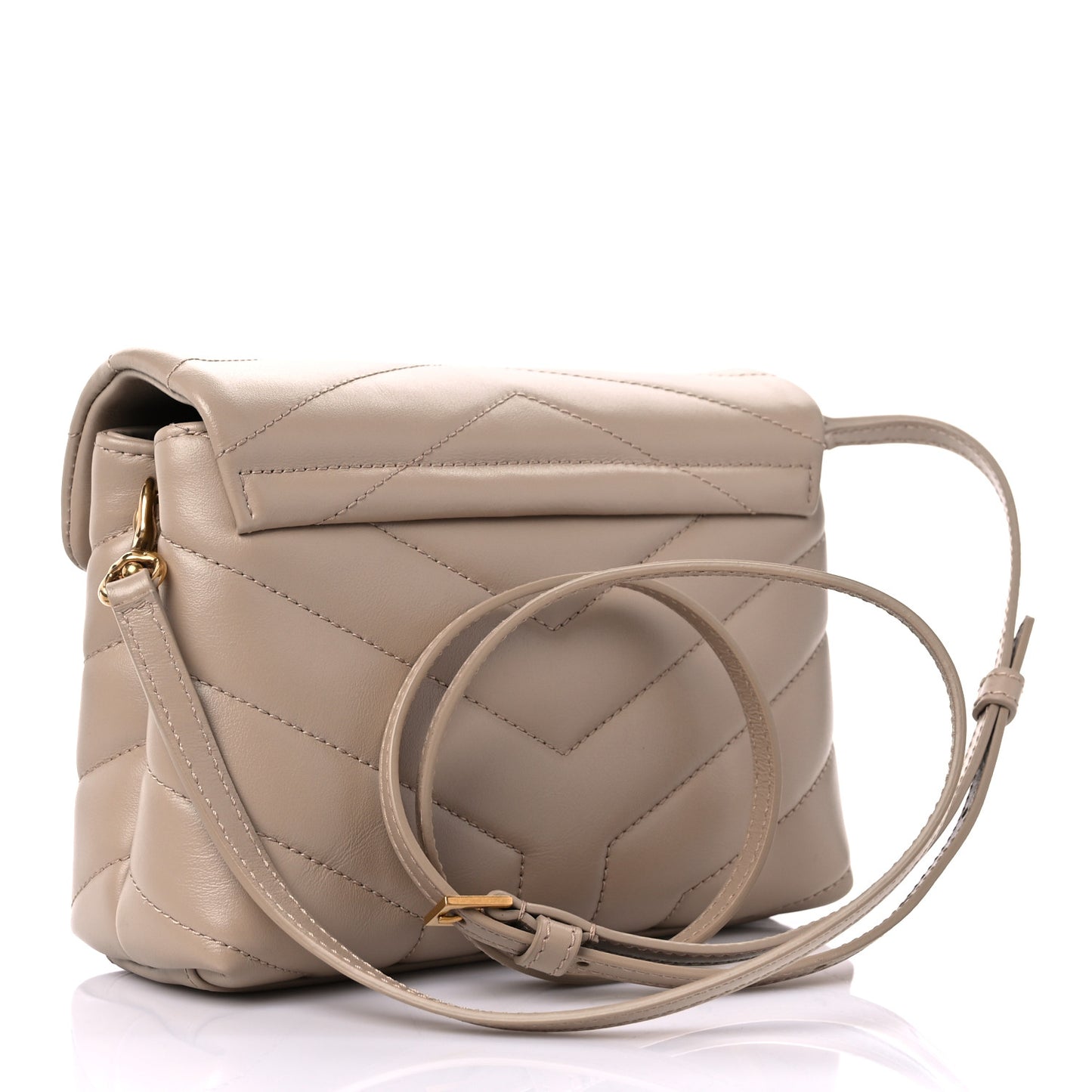 Calfskin Y Quilted Monogram Toy Loulou Crossbody Bag Dark Beige