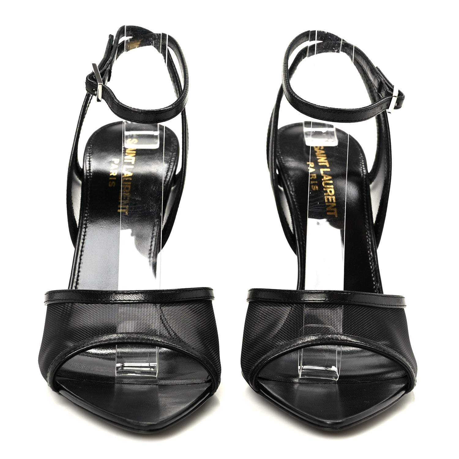 Saint Laurent Tulle Missy 110 Ankle Strap Sandals 37.5 Black 3 of 9
