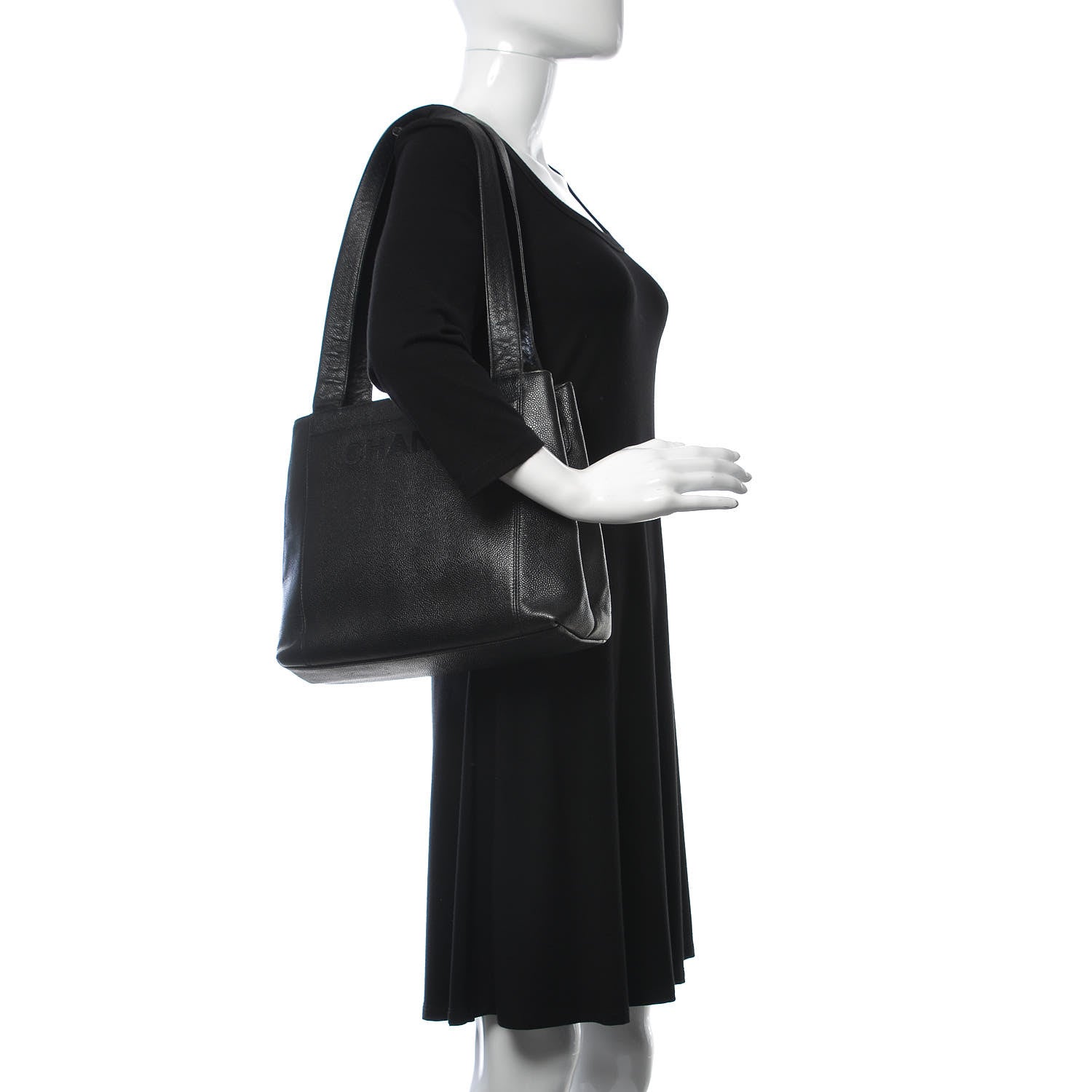 Chanel Caviar Shoulder Bag Black Black 2 of 10