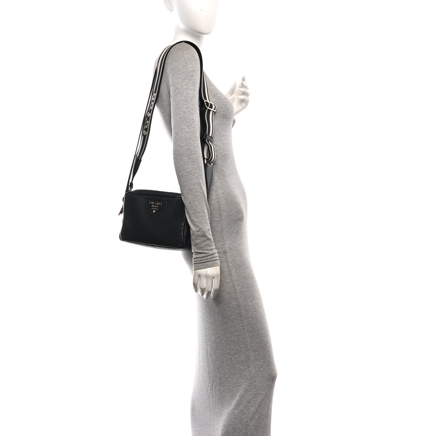 Prada Vitello Daino Soft Camera Crossbody Black 2 of 11