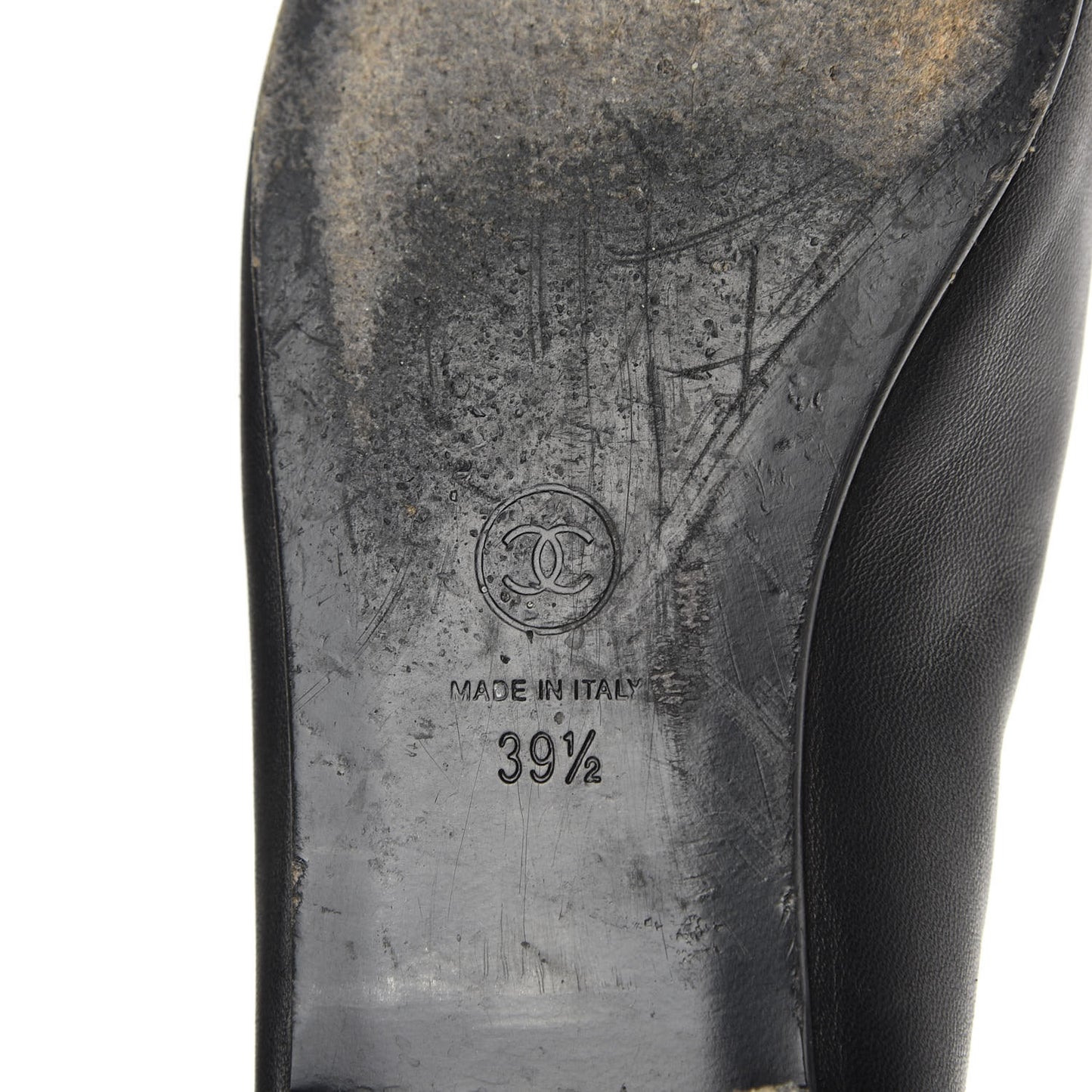 Lambskin Cap Toe Ballerina Flats 39.5 Black