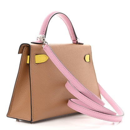 Hermes Epsom Mini Kelly Sellier 20 Chai Mauve Sylvestre Lime 3 of 11
