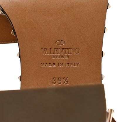Valentino Garavani Calfskin Soul Rockstud Sandals 39.5 Saddle Brown 8 of 9