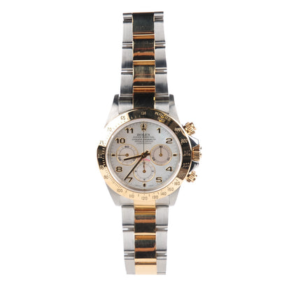 Rolex Stainless Steel 18K Yellow Gold Mother of Pearl 40mm Oyster Perpetual Cosmograph Daytona Watch 116523 2 of 9