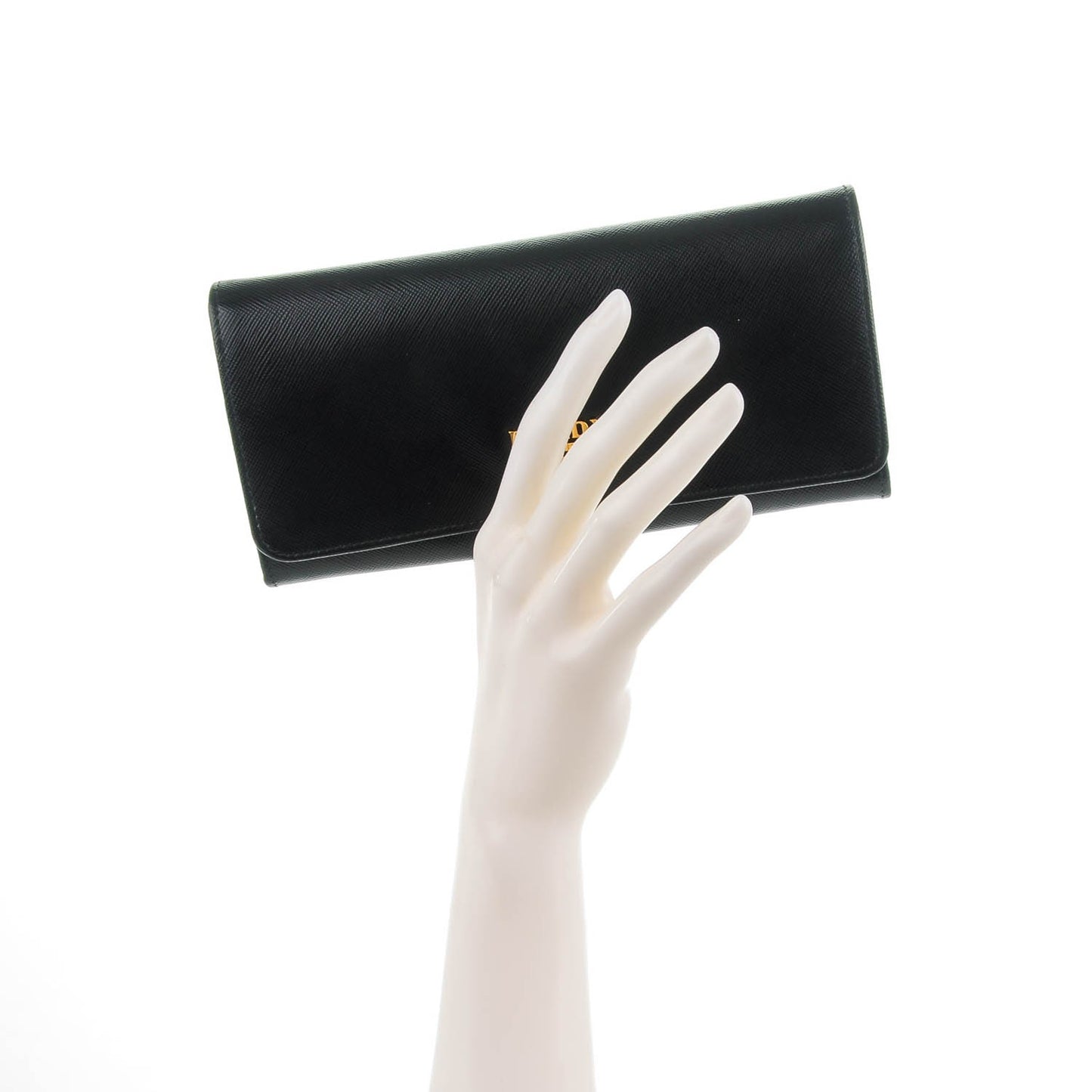 Saffiano Metal Continental Flap Wallet Nero Black