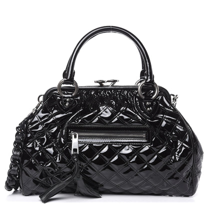 Marc Jacobs Patent Calfskin Quilted Stam Black 2 of 12