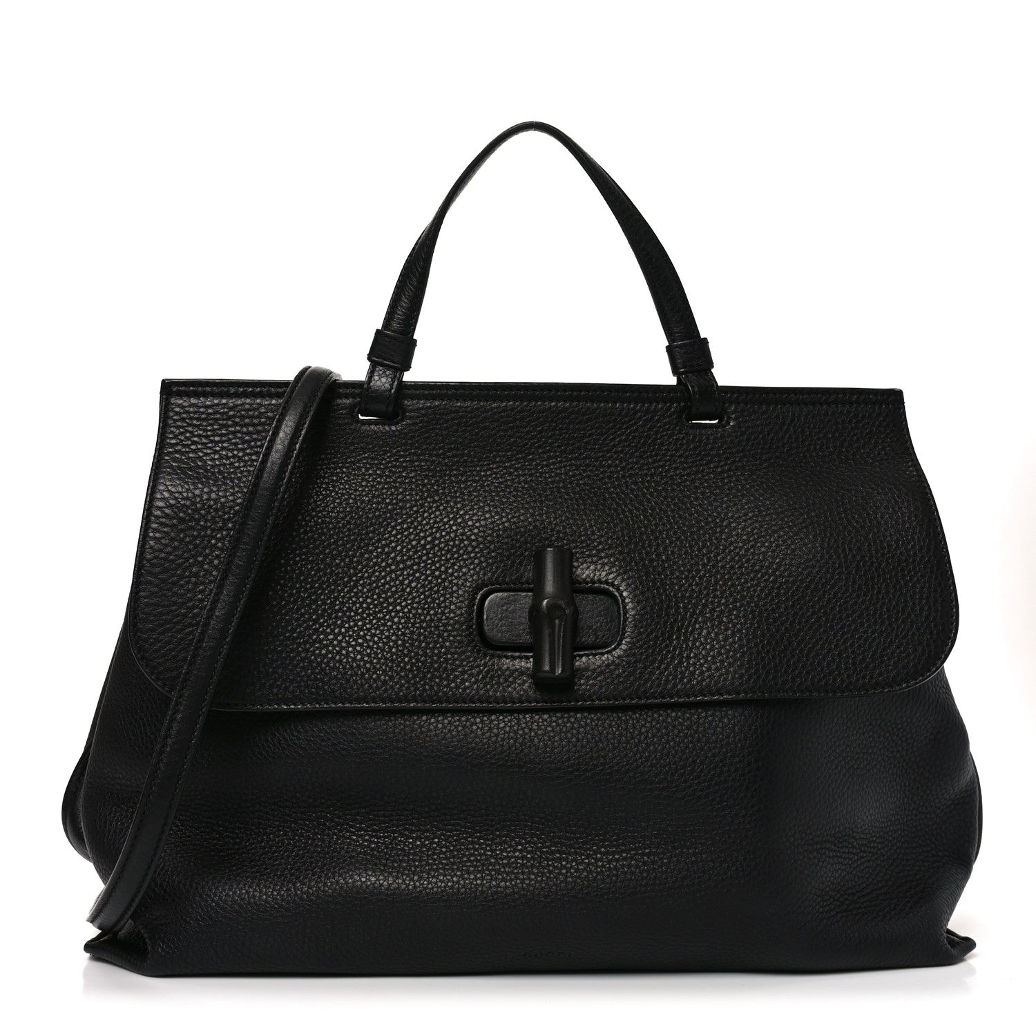 Gucci Cellarius Calfskin Large Bamboo Daily Top Handle Bag Black 1 of 9