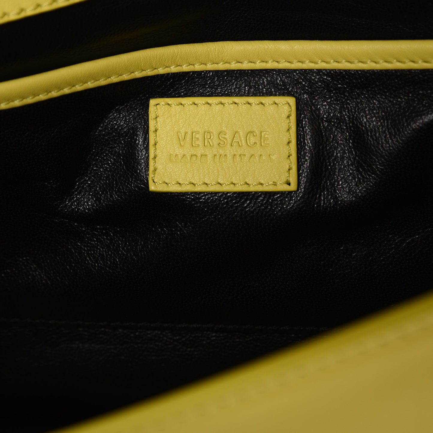Calfskin Signature Flap Bag Yellow