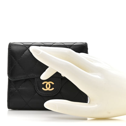 Chanel Lambskin Quilted Compact Flap Wallet Black 2 of 12