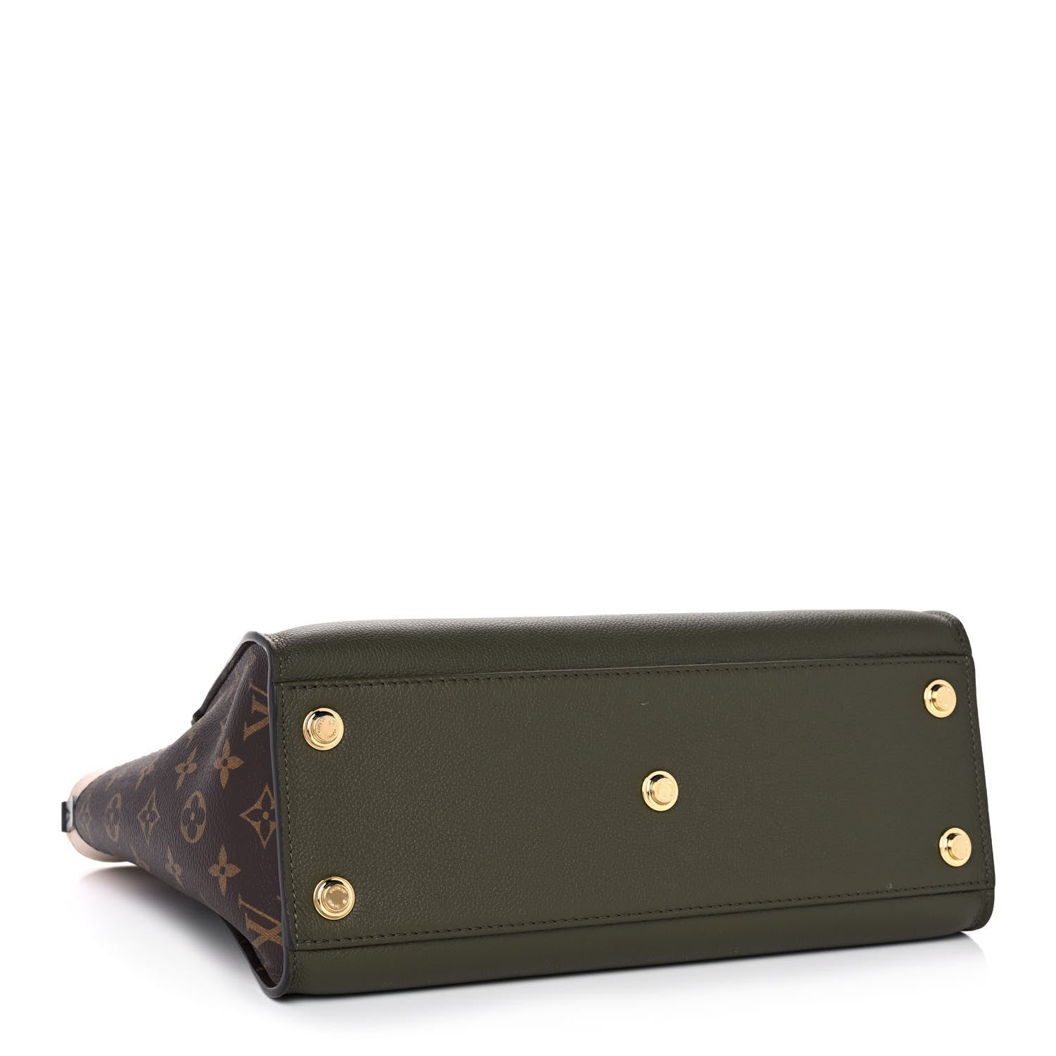 Louis Vuitton Calfskin Monogram On My Side MM Laurier Green Toffee Latte Beige 4 of 10
