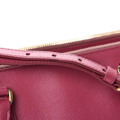 Prada Saffiano Small Galleria Double Zip Tote Fuxia 19 of 22