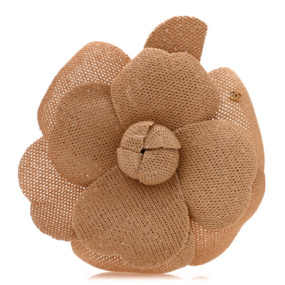 Chanel Fabric Camellia Flower Brooch Beige 1 of 4
