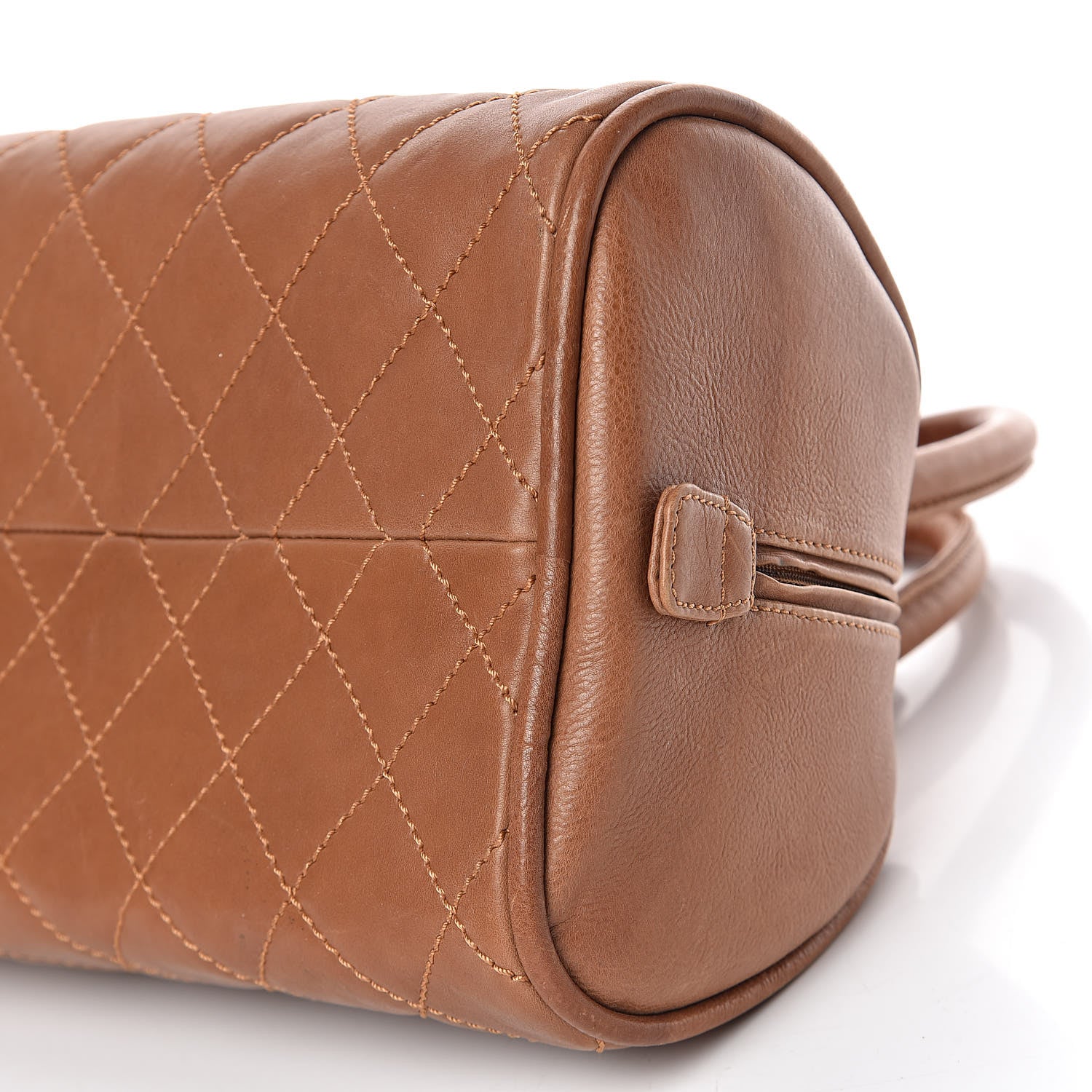 Chanel Calfskin Quilted Small Bowler Brown 21 of 23