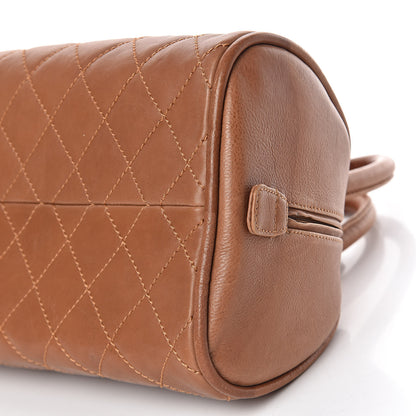 Chanel Calfskin Quilted Small Bowler Brown 21 of 23