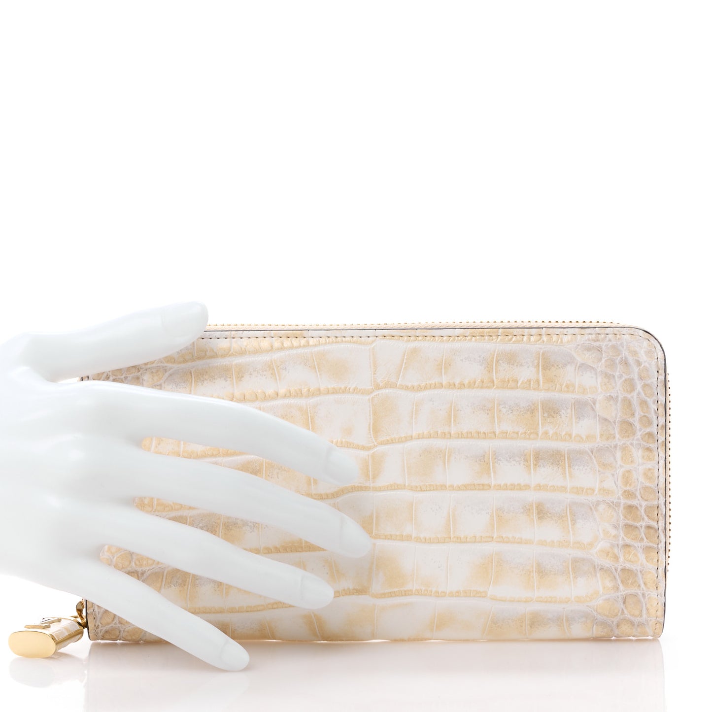 Crocodile Zippy Wallet Pearl
