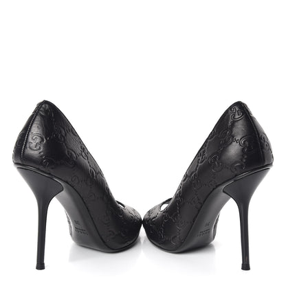 Gucci Guccissima GG Peep Toe Heels 36 Black 6 of 11