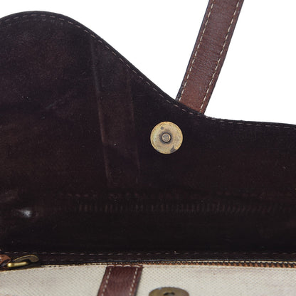 Christian Dior Calfskin Canvas Double Saddle Bag Beige 9 of 11